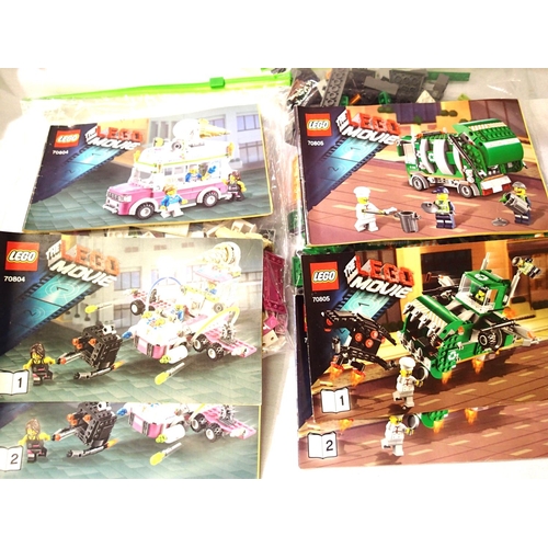 2228 - Two vehicles from The Lego Movie; 70805 Trash Truck and 70804 Ice Cream Machine, unboxed and missing... 