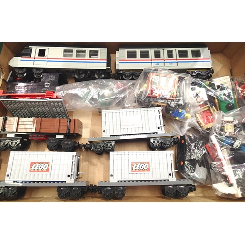 2235 - Lego locomotive and matching coach, 40th Anniversary Steam Train, Lego wagons x3 and others, unboxed... 