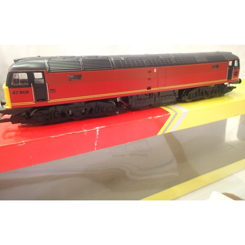 2263 - Hornby Class 47, 47808 red, decals removed, marks on body sides, un-motorised (dummy) in R2677 box. ... 