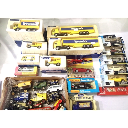2292 - Selection of fifteen boxed and twelve unboxed diecast cars and trucks including Matchbox, Yesteryear... 