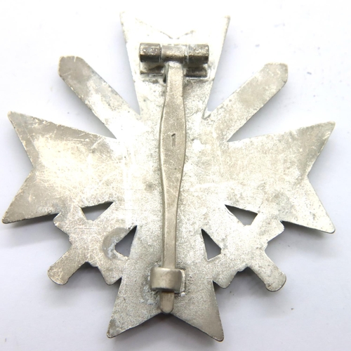 3185 - German Post-War awarded 1957 issue Merit cross in silver with crossed swords. P&P Group 1 (£14+VAT f... 