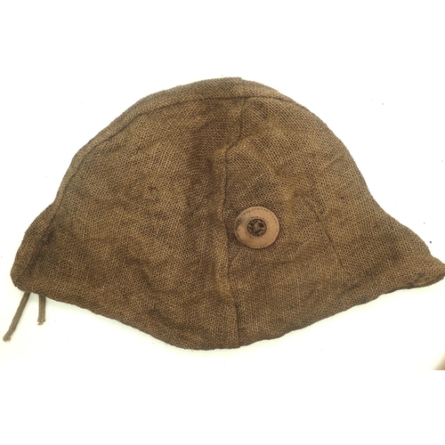 3064 - WWI Imperial War M16 Stalhelm hessian helmet cover. P&P Group 1 (£14+VAT for the first lot and £1+VA... 