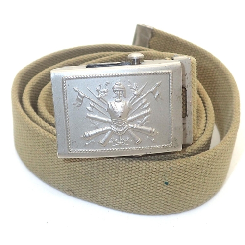 3079 - Post War Turkish canvas belt with aluminium buckle. P&P Group 1 (£14+VAT for the first lot and £1+VA... 