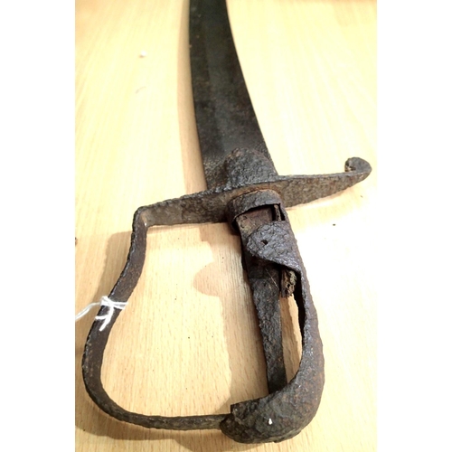 3145 - British Waterloo recovered relic cavalry sabre. P&P Group 3 (£25+VAT for the first lot and £5+VAT fo... 