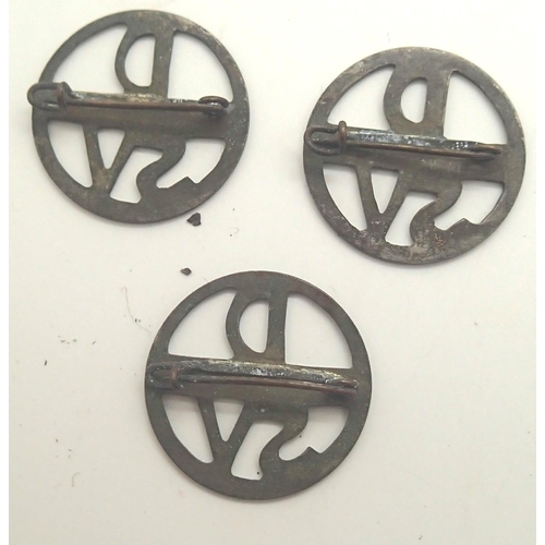 3164 - Three Hitler Youth ski badges. P&P Group 1 (£14+VAT for the first lot and £1+VAT for subsequent lots... 