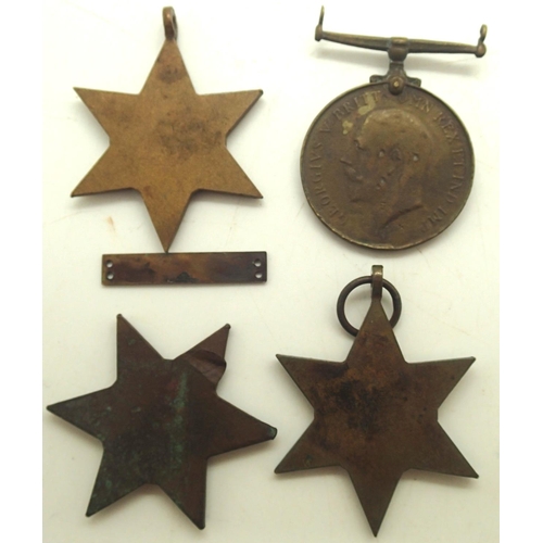 3206 - Four British war medals and a bar. P&P Group 1 (£14+VAT for the first lot and £1+VAT for subsequent ... 