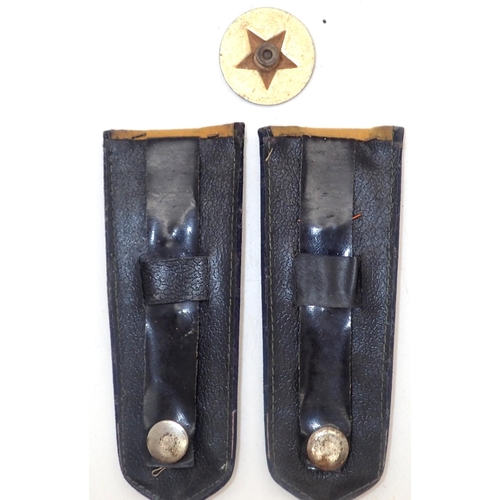 3095 - Vietnam War period N.V.A. anti-aircraft unit shoulder boards and helmet badge. P&P Group 1 (£14+VAT ... 