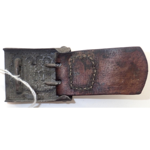 3098 - 1940 dated Third Reich DRK belt buckle on leather tab. P&P Group 1 (£14+VAT for the first lot and £1... 