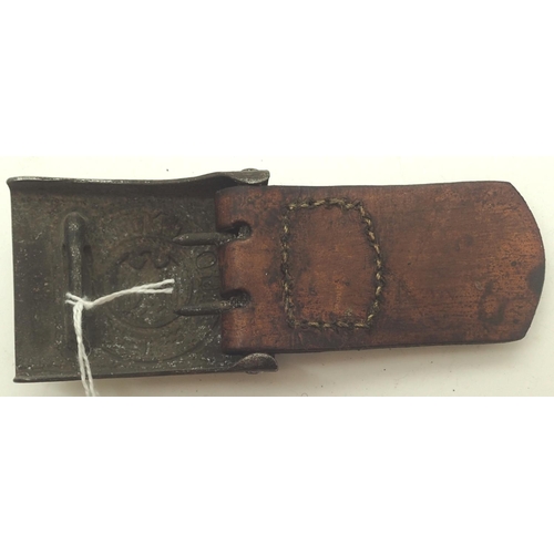 3099 - German Army belt buckle maker marked FLH (Friedrich Linden Ludenscheid) with leather tab dated 1938.... 