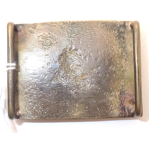 3104 - WWI Ottoman Turkish theatre made belt buckle, sand cast from melted down shell casings. P&P Group 1 ... 