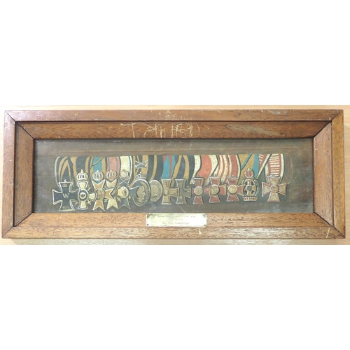 3120 - Watercolour on paper, Der Rote Kampfflieger, the medal group of Manfred Von Richthofen, The Red Baro... 