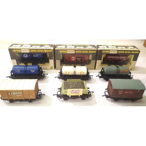 2306 - Nine assorted Wrenn wagons, tankers, Bisto, Walker Oats etc, three boxed, six unboxed. P&P Group 1 (... 