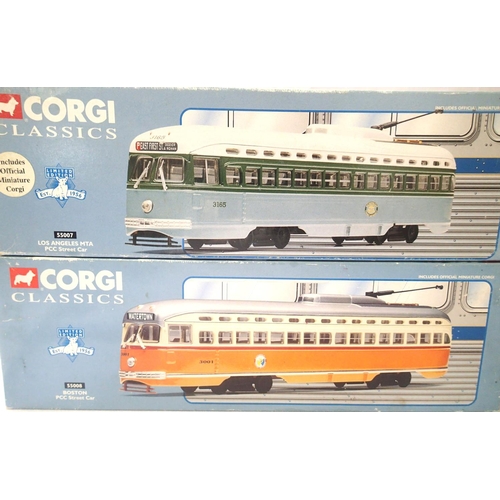 2311 - Two Corgi Classic American streetcars 55008 Boston in very good condition, box in fair condition, an... 