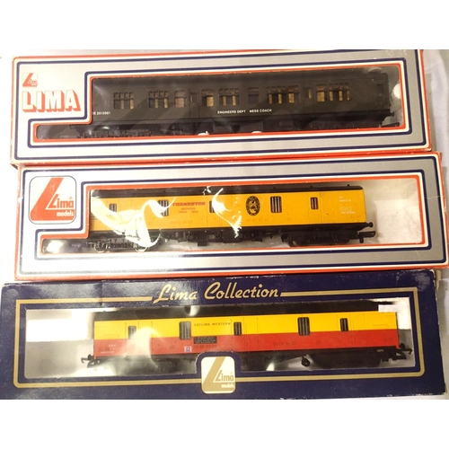 2356 - Three Lima coaches/guvs; Satlink Western & Theakstons, GUVs Engineers Dept Mess coach. P&P Group 1 (... 