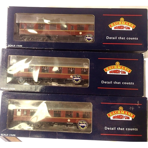 2358 - Three Bachmann BR Maroon MK1 coaches; 39-051, 39-151A, 39-076 in excellent condition, storage wear t... 