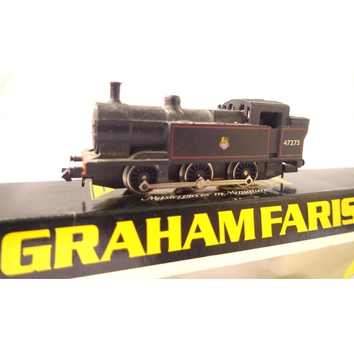 2423 - Graham Farish N gauge 0.6.0 tank BR Black, 47273 Early Crest, in excellent condition, box is good. P... 