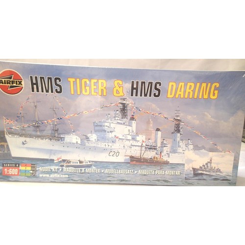 2318 - Airfix HMS Tiger and HMS Daring two ship kit, factory sealed. P&P Group 1 (£14+VAT for the first lot... 