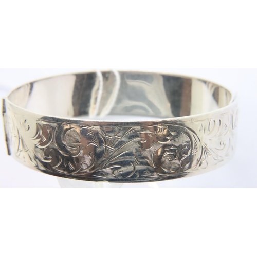 11 - Vintage 1947 Charles Horner sterling silver bangle with overlap clasp, hallmarked Chester, D: 5.5 cm... 