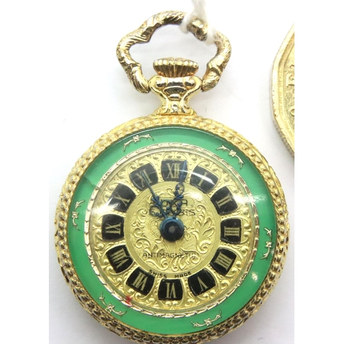 17 - Gold plated Luxa fob watch, D: 2.2 cm, working at lotting. P&P Group 1 (£14+VAT for the first lot an... 