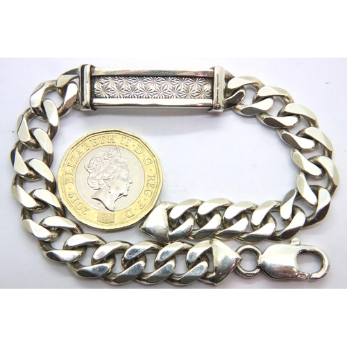 62 - 925 silver ID bracelet, L: 21 cm. P&P Group 1 (£14+VAT for the first lot and £1+VAT for subsequent l... 