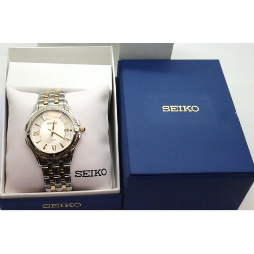 76 - Gents boxed Seiko stainless steel wristwatch, no SGEE94. P&P Group 1 (£14+VAT for the first lot and ... 