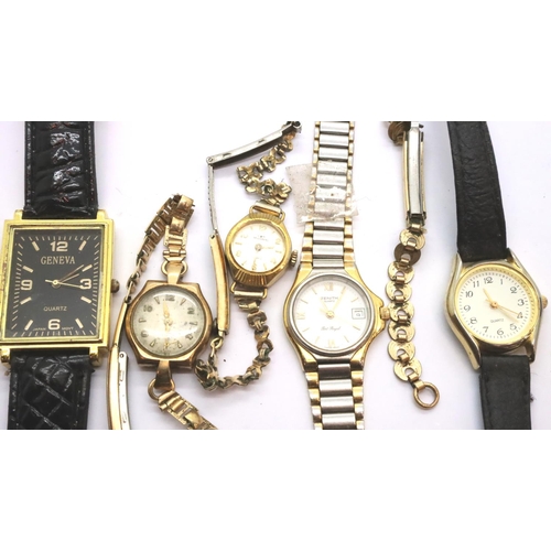 82 - Collection of mixed wristwatches including a 9ct gold cocktail wristwatch. P&P Group 1 (£14+VAT for ... 