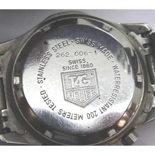 87 - Tag Heuer 2000 chronograph stainless steel wristwatch, with black dial and original box in good work... 