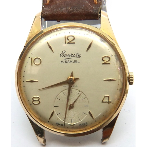 90 - Gents Everite vintage 17 jewel gold plated automatic wristwatch. P&P Group 1 (£14+VAT for the first ... 