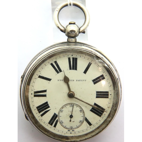 96 - Hallmarked silver pocket watch, heavy gauge, Chester assay, dial D: 45 mm. Not working at lotting. P... 