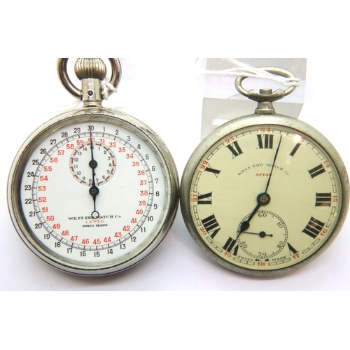 99 - West End Watch Company stopwatch and a further example. P&P Group 1 (£14+VAT for the first lot and £... 