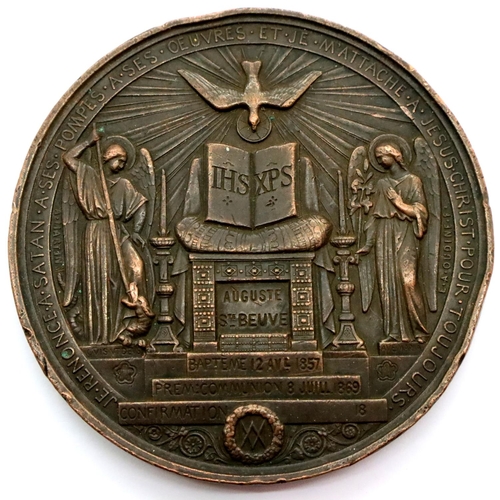114 - Bronze Confirmation Table medallion, dated 1869. P&P Group 1 (£14+VAT for the first lot and £1+VAT f... 