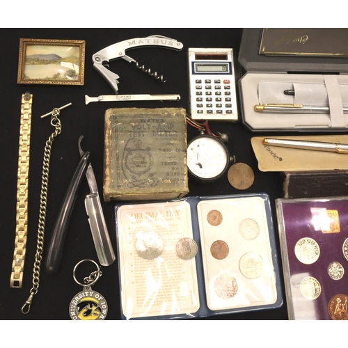 120 - Mixed collectables including cased coins, knives, pens etc. P&P Group 2 (£18+VAT for the first lot a... 