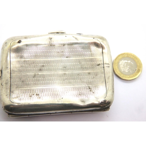 129 - Silver cigarette / card case, 47g. P&P Group 1 (£14+VAT for the first lot and £1+VAT for subsequent ... 