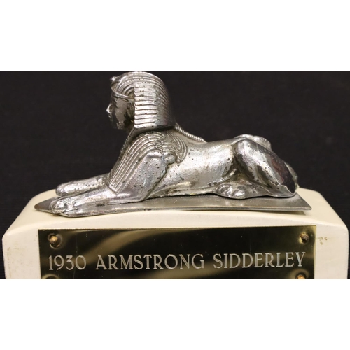 173 - Car bonnet mascot; 1930 Armstrong Siddeley, L: 10 cm. P&P Group 1 (£14+VAT for the first lot and £1+... 