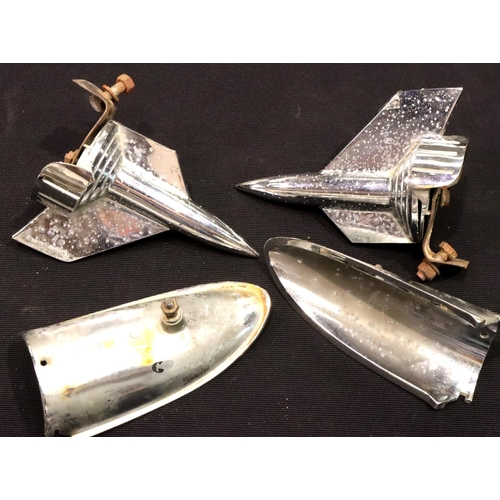 184 - Pair of 1957 Chevrolet tail fins with mounts. P&P Group 3 (£25+VAT for the first lot and £5+VAT for ... 