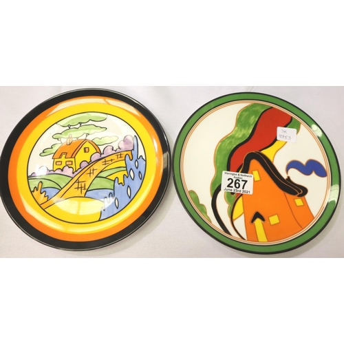 267 - Two Wedgwood Clarice Cliff plates, Orange Roof Cottage and Orange House, each with CoAs. P&P Group 3... 