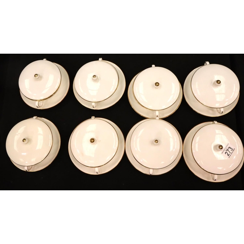 273 - Set of eight Hammersley lidded soup coupes. P&P Group 3 (£25+VAT for the first lot and £5+VAT for su... 