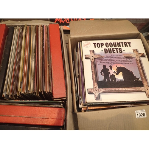 1020 - Two boxes of mixed Lp records. Not available for in-house P&P, contact Paul O'Hea at Mailboxes on 01... 