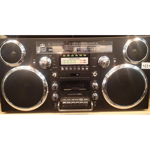 1031 - GPO Brooklyn large 1980s-Style Boombox - CD, cassette, DAB+ & FM radio, USB, Bluetooth receiver; 30 ... 