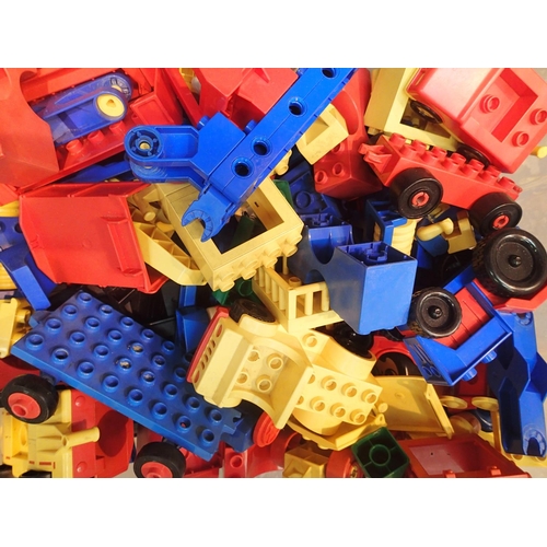 1053 - Two boxes of Lego duplo loose building blocks. Not available for in-house P&P, contact Paul O'Hea at... 