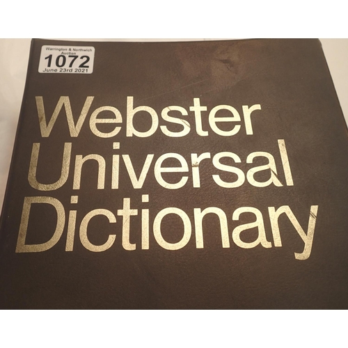 1072 - Webster large universal dictionary. Not available for in-house P&P, contact Paul O'Hea at Mailboxes ... 