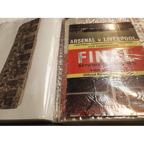 1090 - Album of Liverpool Football Club related ephemera including 1970s cup final programmes. Not availabl... 
