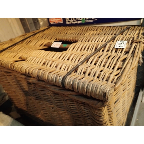 1150 - Large wicker fishing basket seat. Not available for in-house P&P, contact Paul O'Hea at Mailboxes on... 