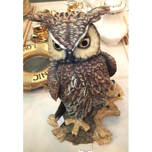 1248 - Capodimonte owl approximately  30 cm. Not available for in-house P&P, contact Paul O'Hea at Mailboxe... 