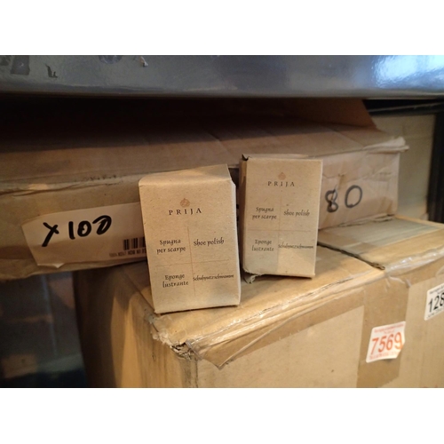 1289 - Box of new old stock shoe shine sponges (702). Not available for in-house P&P, contact Paul O'Hea at... 