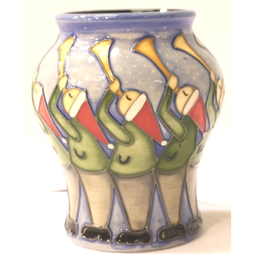 250 - Moorcroft vase in the Eleven Pipers pattern, H: 90 mm. P&P Group 2 (£18+VAT for the first lot and £3... 