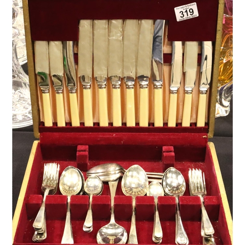 319 - Cased Walker & Co nickel silver cutlery set. P&P Group 3 (£25+VAT for the first lot and £5+VAT for s... 