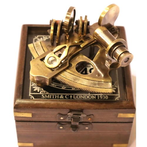 349 - Boxed brass travelling sextant. P&P Group 1 (£14+VAT for the first lot and £1+VAT for subsequent lot... 