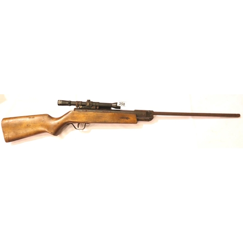 358 - 177 air rifle with sight, in poor condition. Not available for in-house P&P, contact Paul O'Hea at M... 