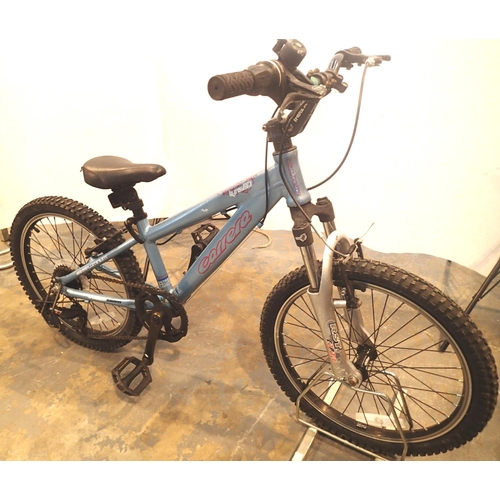 1008A - A childs 12'' frame Carrera Luna hardtail mountain bike with 7 gears, a Sram Addrelia and front and ... 
